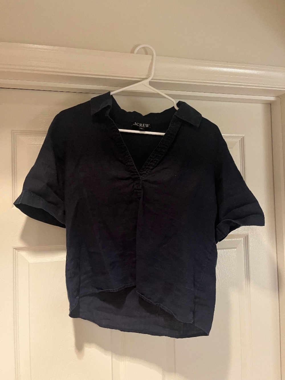 Navy Blue V Neck J Crew Short Sleeve V Neck Shirt XS